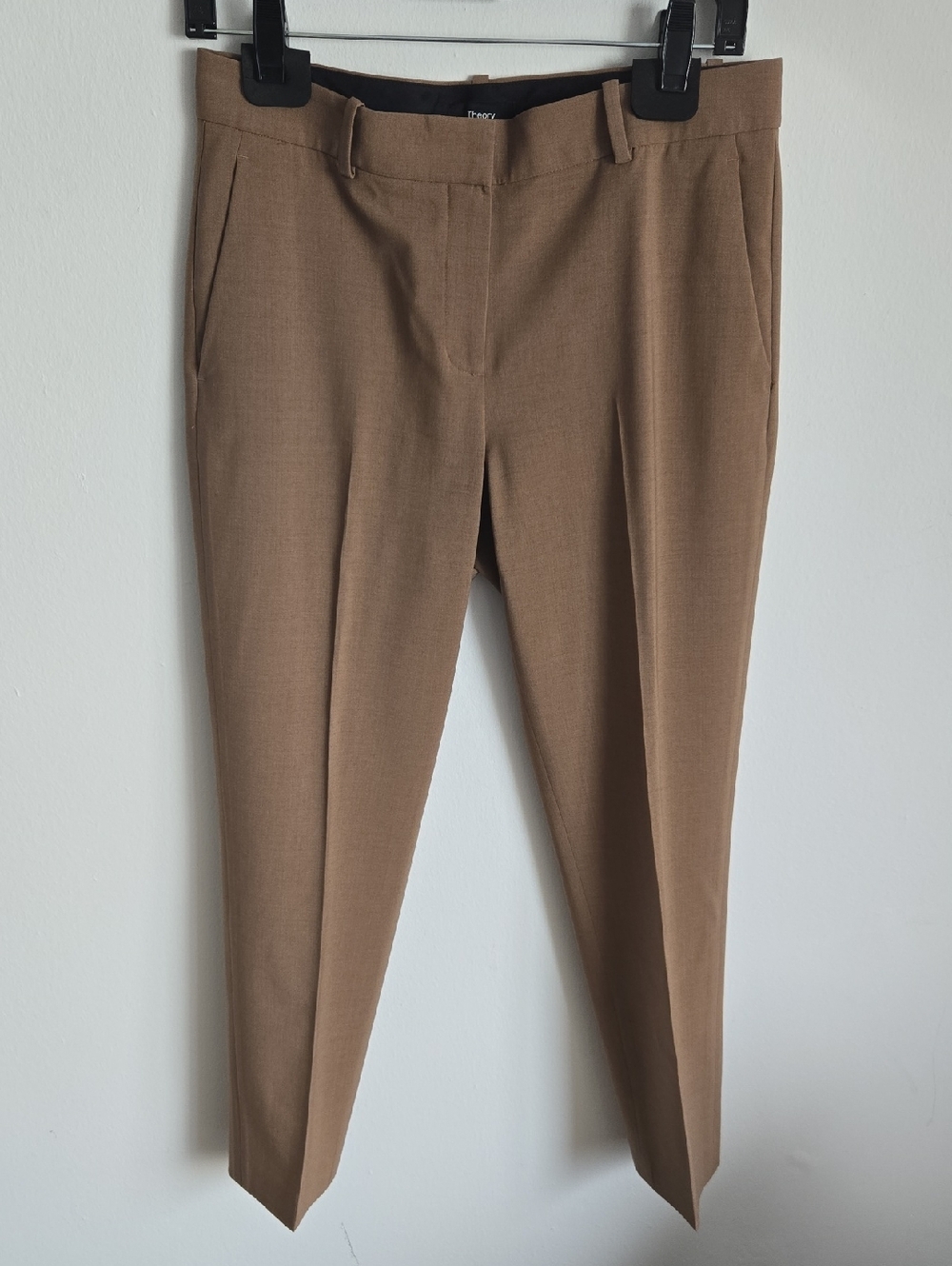 Theory Tailored Ankle Pants in Camel Brown - 4